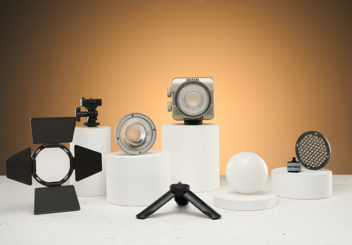 Tolifo PL-40RGB COB LED Video Light – Pocket-Size RGBWW Creator Kit Including Lamp, Lens, Magnetic Barndoor, Dome Diffuser and Hardcase with App Control, Mini Bowens Mount & 20 FX Modes