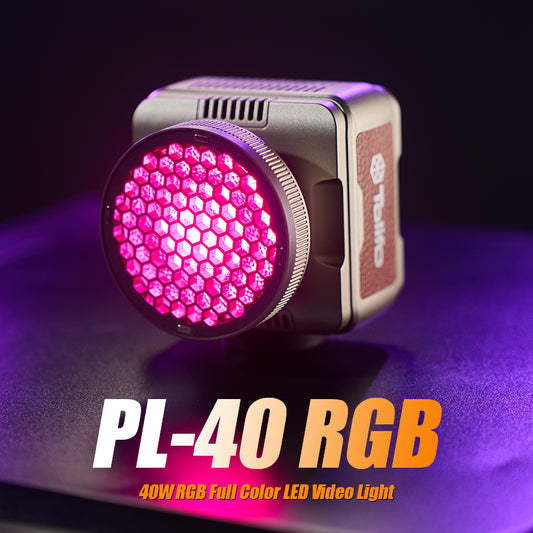 Tolifo PL-40RGB COB LED Video Light – Pocket-Size RGBWW Creator Kit Including Lamp, Lens, Magnetic Barndoor, Dome Diffuser and Hardcase with App Control, Mini Bowens Mount & 20 FX Modes