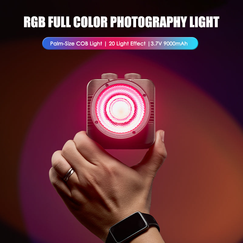 Tolifo PL-40RGB COB LED Video Light – Pocket-Size RGBWW Creator Kit Including Lamp, Lens, Magnetic Barndoor, Dome Diffuser and Hardcase with App Control, Mini Bowens Mount & 20 FX Modes