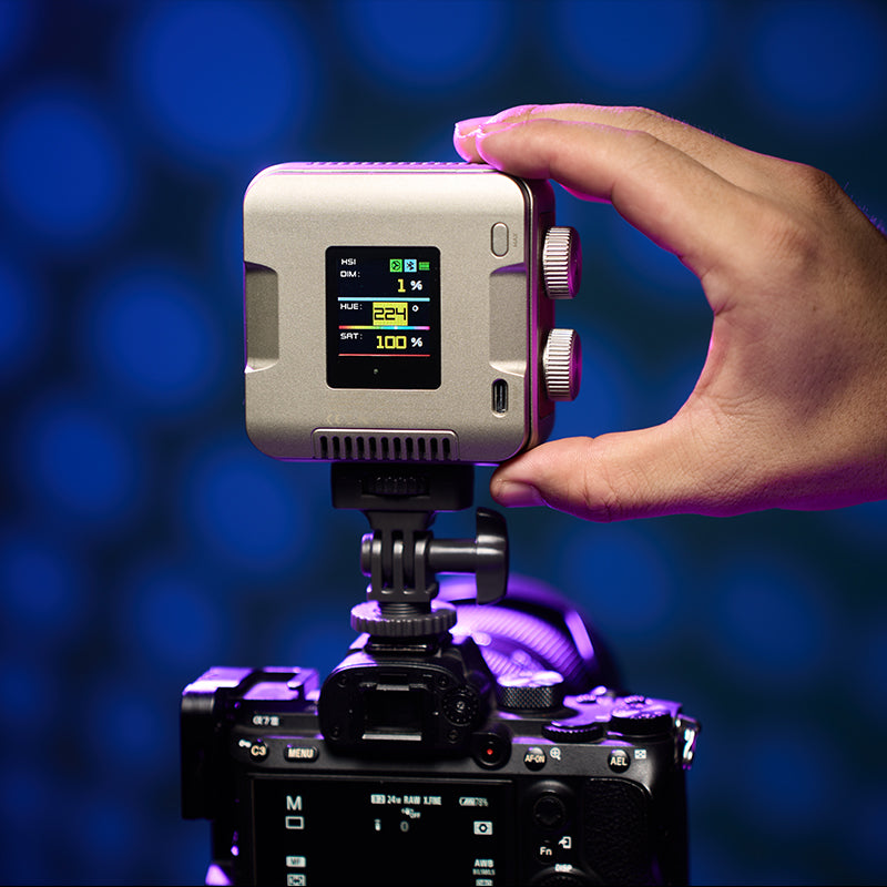 Tolifo PL-40RGB COB LED Video Light – Pocket-Size RGBWW Creator Kit Including Lamp, Lens, Magnetic Barndoor, Dome Diffuser and Hardcase with App Control, Mini Bowens Mount & 20 FX Modes