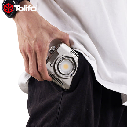 Tolifo PL-40RGB COB LED Video Light – Pocket-Size RGBWW Creator Kit Including Lamp, Lens, Magnetic Barndoor, Dome Diffuser and Hardcase with App Control, Mini Bowens Mount & 20 FX Modes