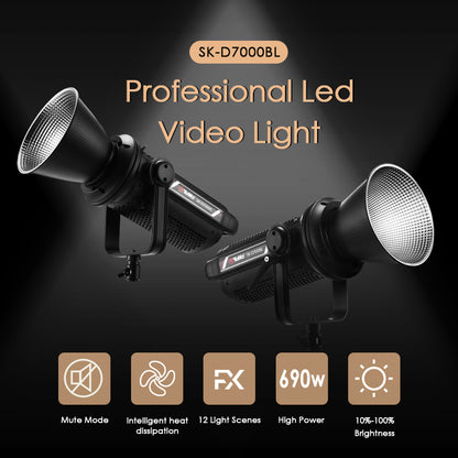 Tolifo  SK-D7000BL 700W LED Bi-Color Video Light APP DMX Control Professional COB Continous Lighting For Studio Video Film/TV