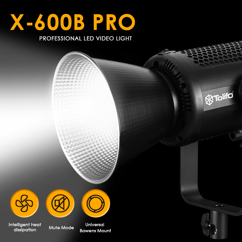 Tolifo X-600B PRO 540W Bi-color LED COB Video Light for Film & Photography