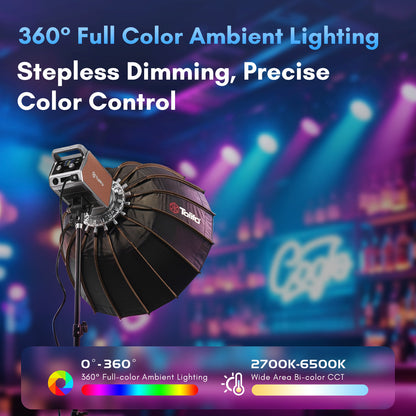 Tolifo PL-350RGB 350W Studio RGB COB LED Light for Film & Broadcasting