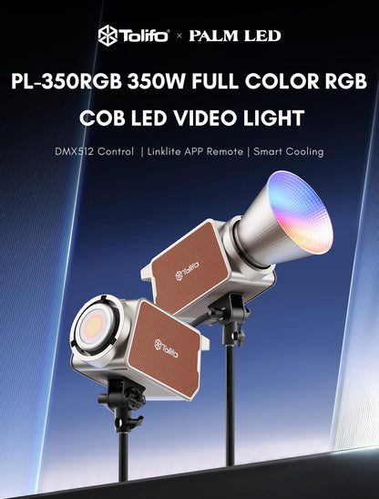 Tolifo PL-350RGB 350W Studio RGB COB LED Light for Film & Broadcasting