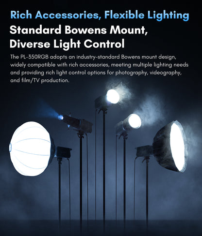 Tolifo PL-350RGB 350W Studio RGB COB LED Light for Film & Broadcasting