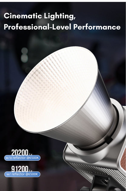 Tolifo PL-550B Professional 550W LED Video Light – Bi-Color 2700-6500K, CRI 96, Ultra Bright, DMX & App Control, Bowens Mount