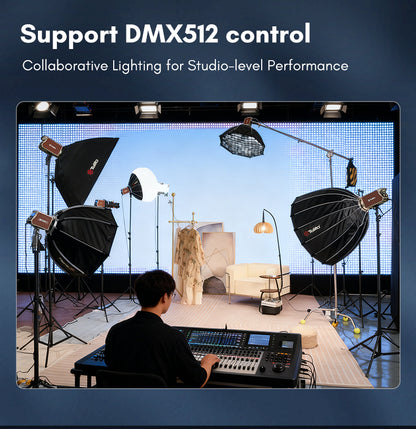 Tolifo PL-550B Professional 550W LED Video Light – Bi-Color 2700-6500K, CRI 96, Ultra Bright, DMX & App Control, Bowens Mount