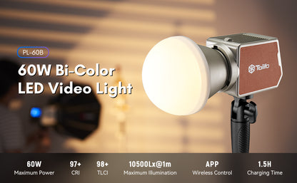 Tolifo PL-60B 60W Rechargeable PalmLED Video Light 2700-6500K Continuous Lighting