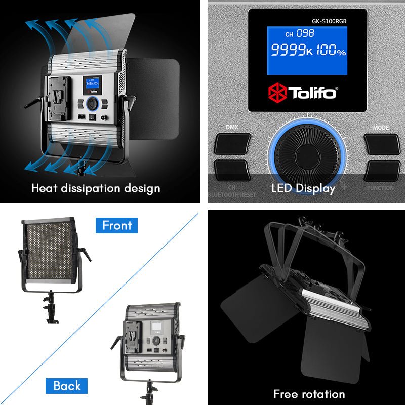 GK - S100RGB LED Light Panel - tolifo led light