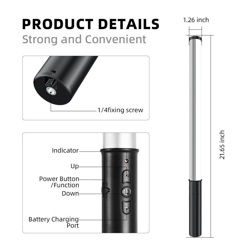 ST - 10RGB LED Light Wand - tolifo led light