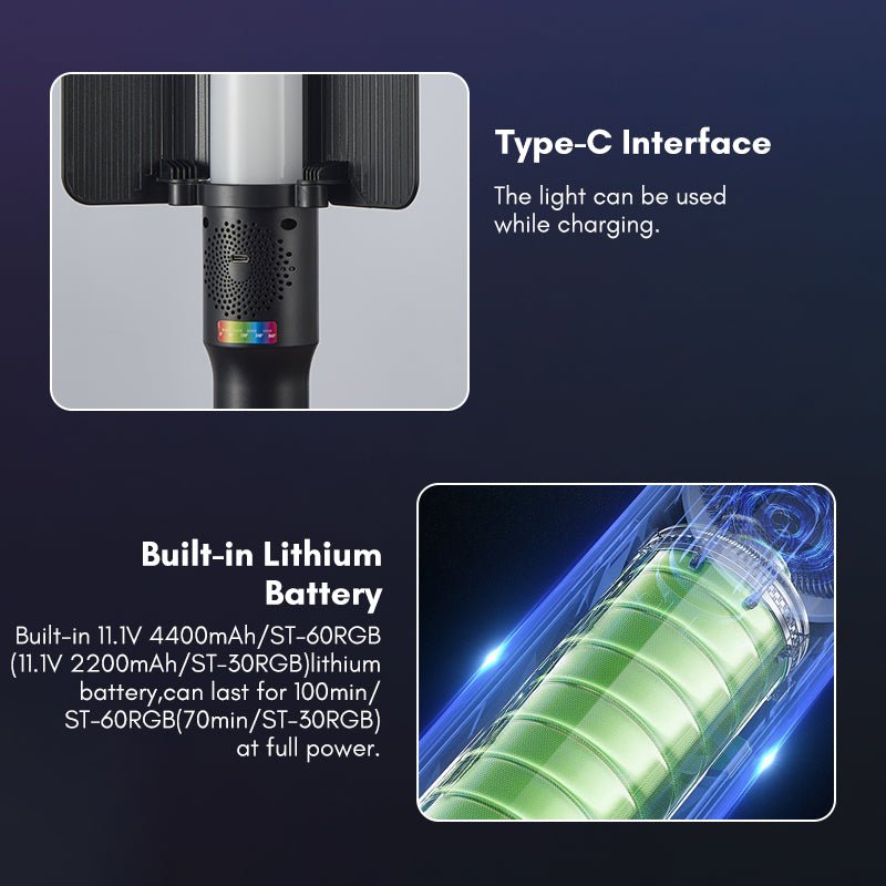 ST - 60RGB LED Light Wand - tolifo led light